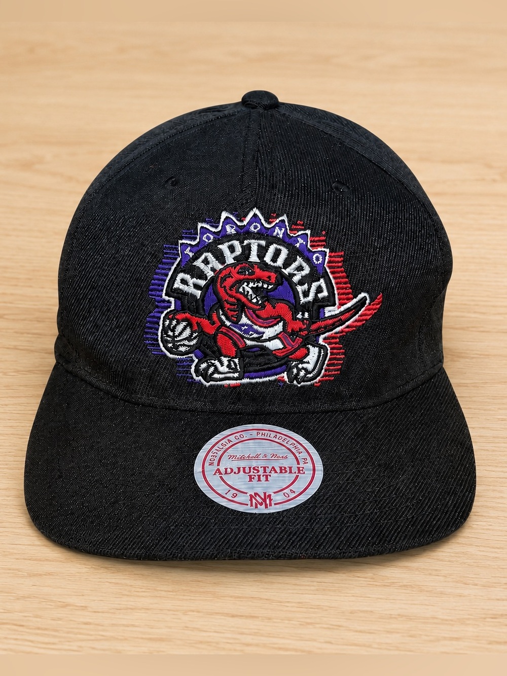 Mitchell & Ness HWC Toronto Raptors Black Red Purple Embroidered Snapback Hat
